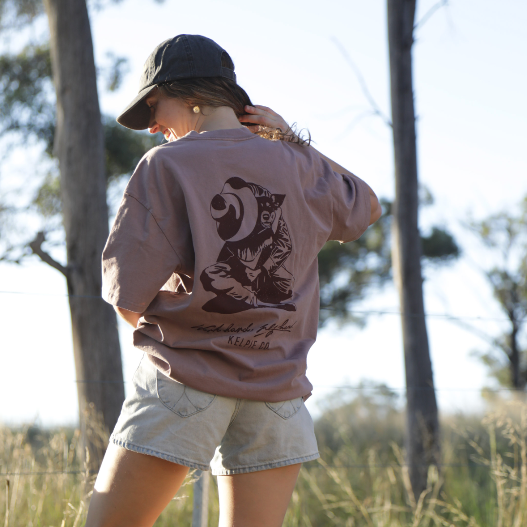 Kelpie Tshirt - Kelpie Co. Oversized Hug Unisex Tee - Dusty