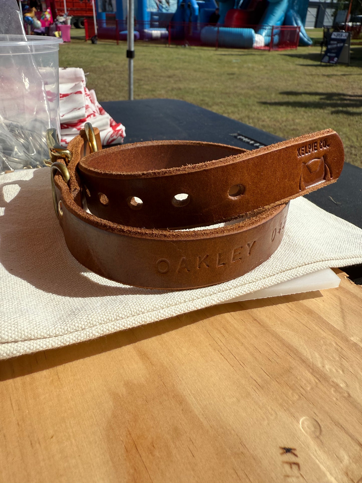 Custom Kelpie Collar with Western Name Printed - Genuine Australian Leather