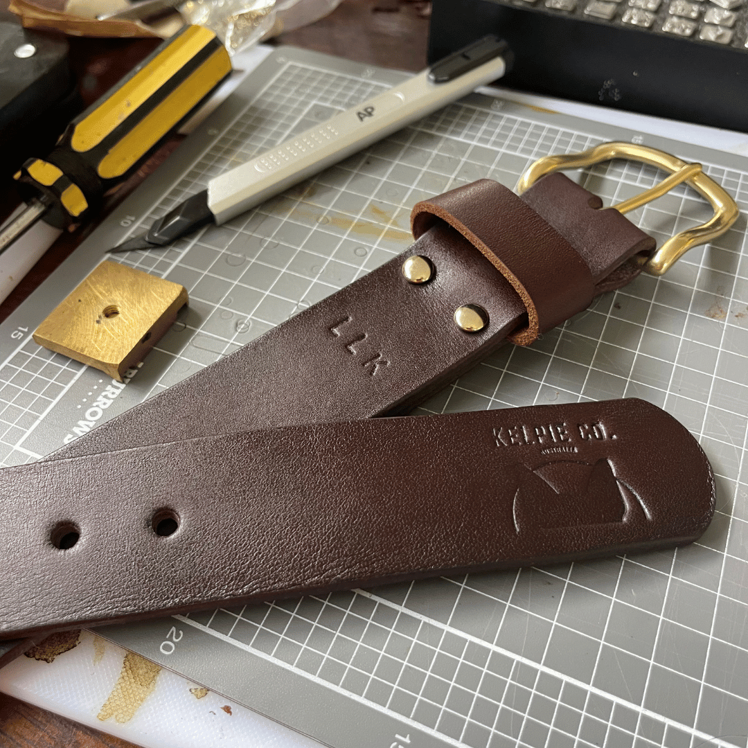 Kelpie Co. Australian Leather Handcrafted Belts - Sleek Finished Edges