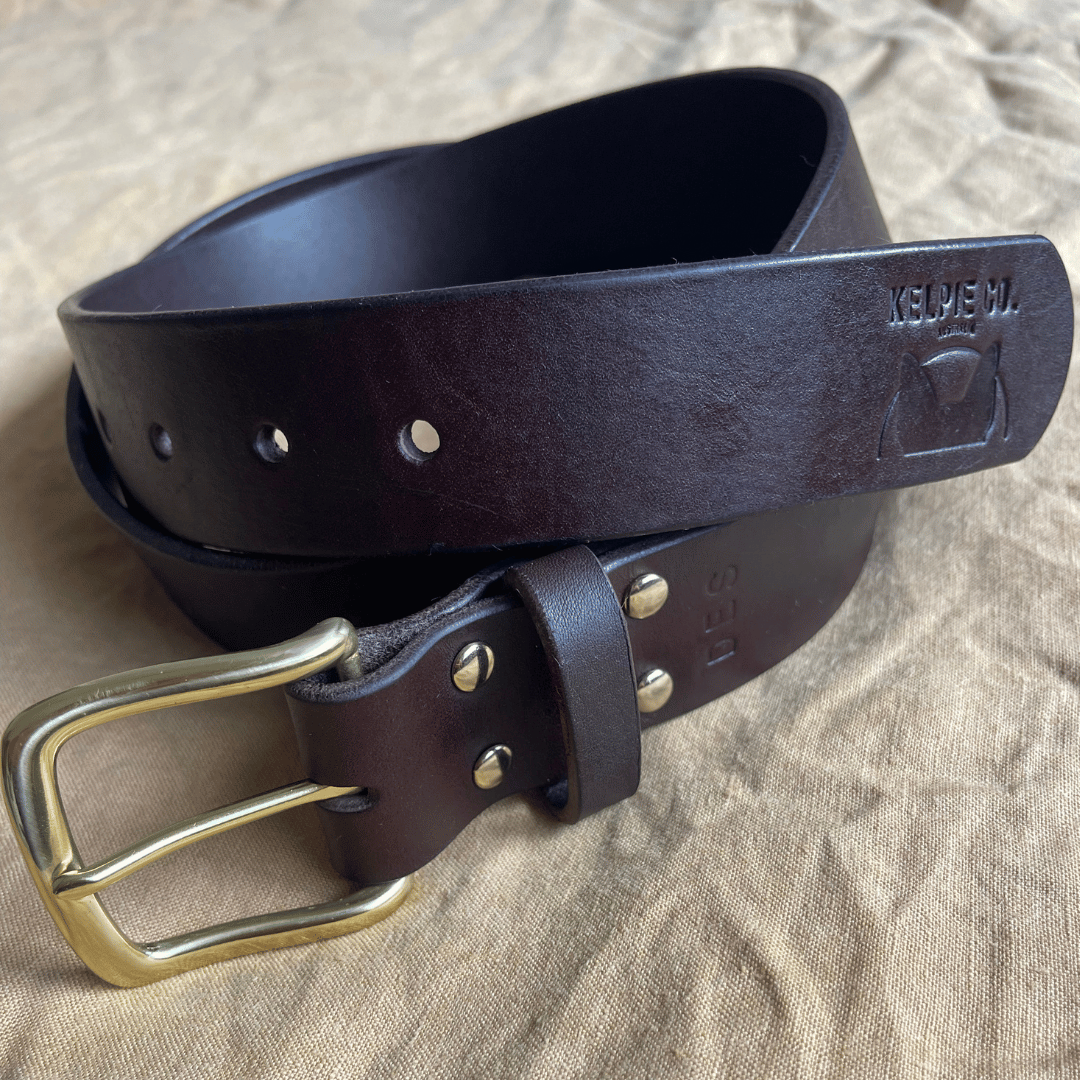 Kelpie Co. Australian Leather Handcrafted Belts - Sleek Finished Edges