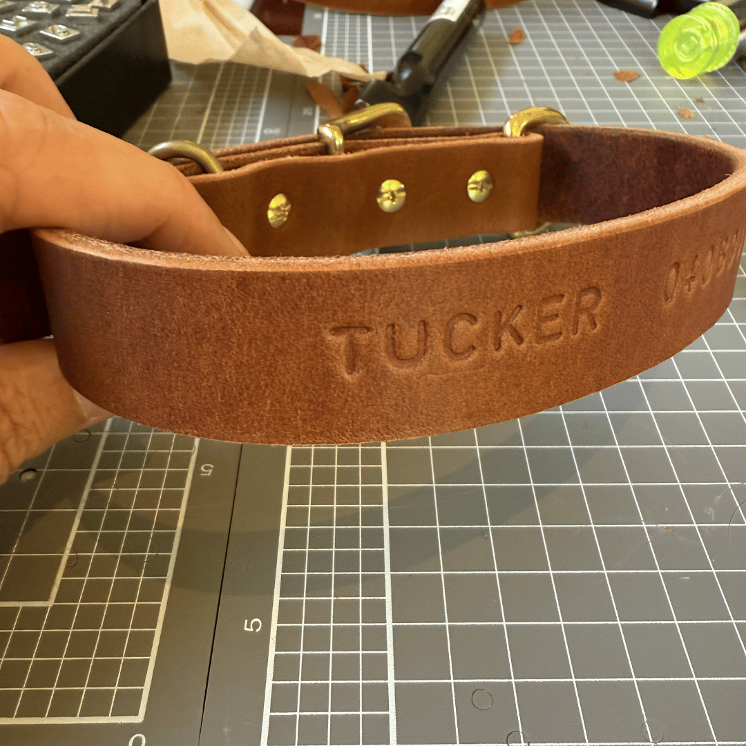 Custom Kelpie Collar with Western Name Printed - Genuine Australian Leather