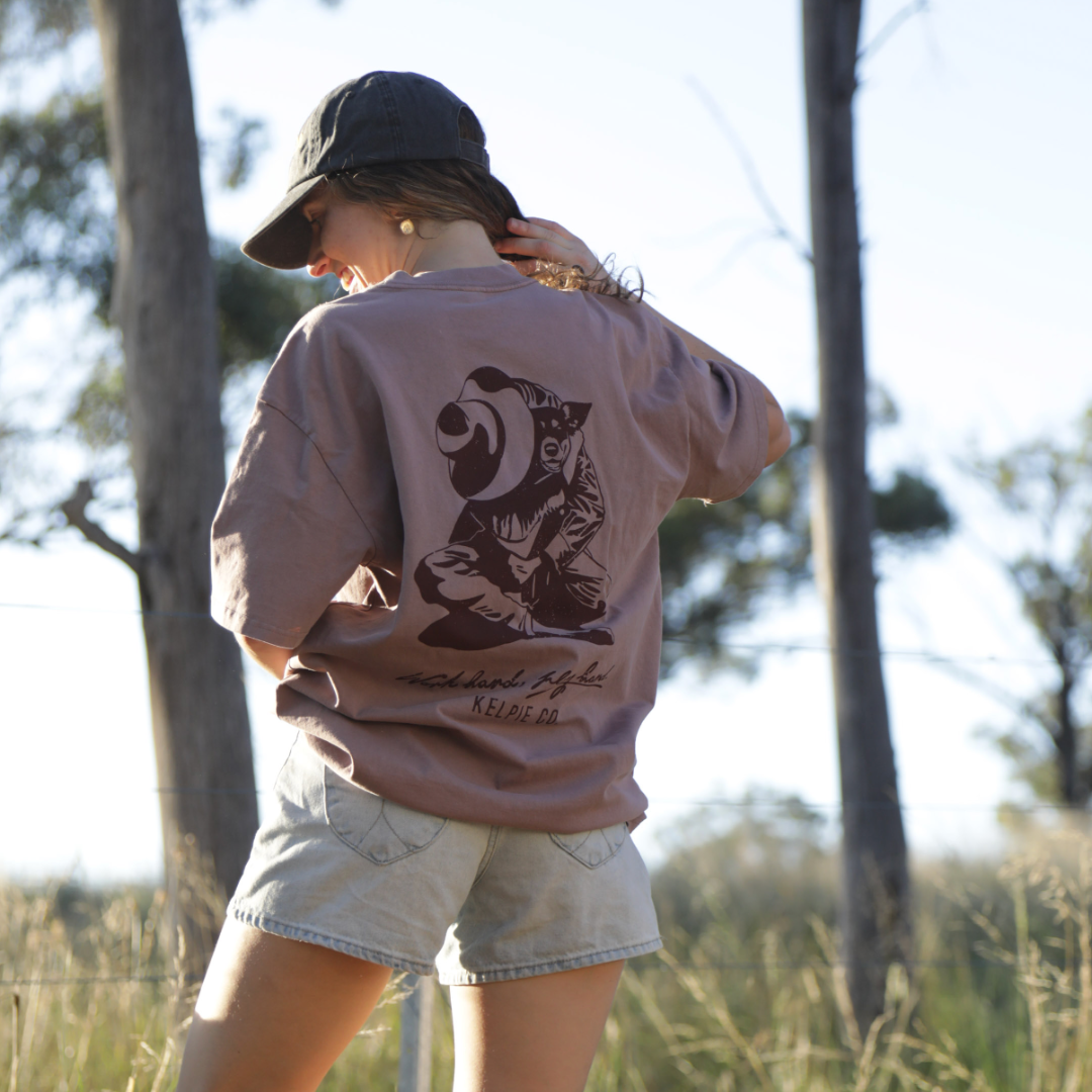 NEW! Kelpie Tshirt - Kelpie Co. Oversized Hug Unisex Tee - Dusty