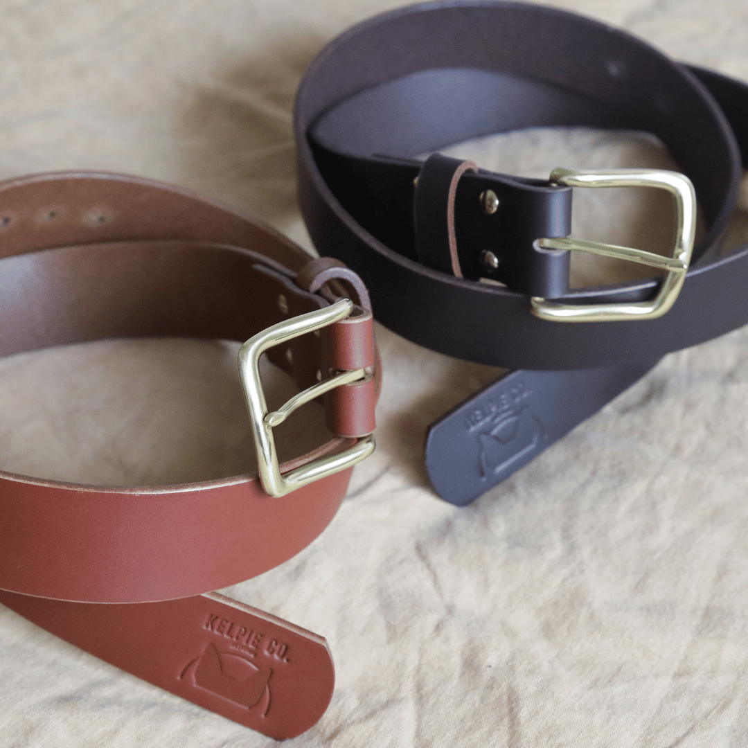 Kelpie Co. Australian Leather Handcrafted Belts - Sleek Finished Edges