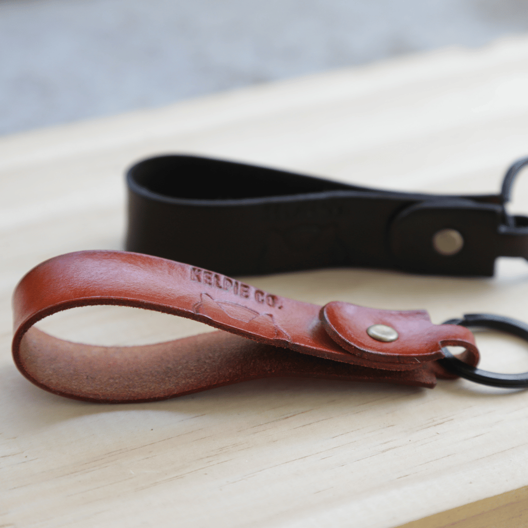 Kelpie Co. Handmade Leather Keyring / Dog Tag - Long