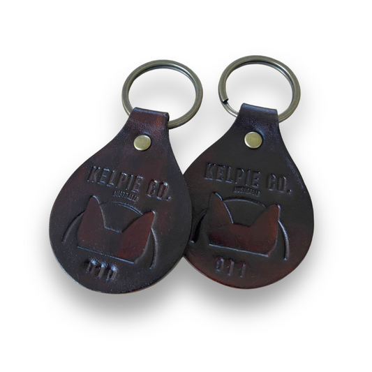 Kelpie Co. Handmade Leather Keyring / Dog Tag