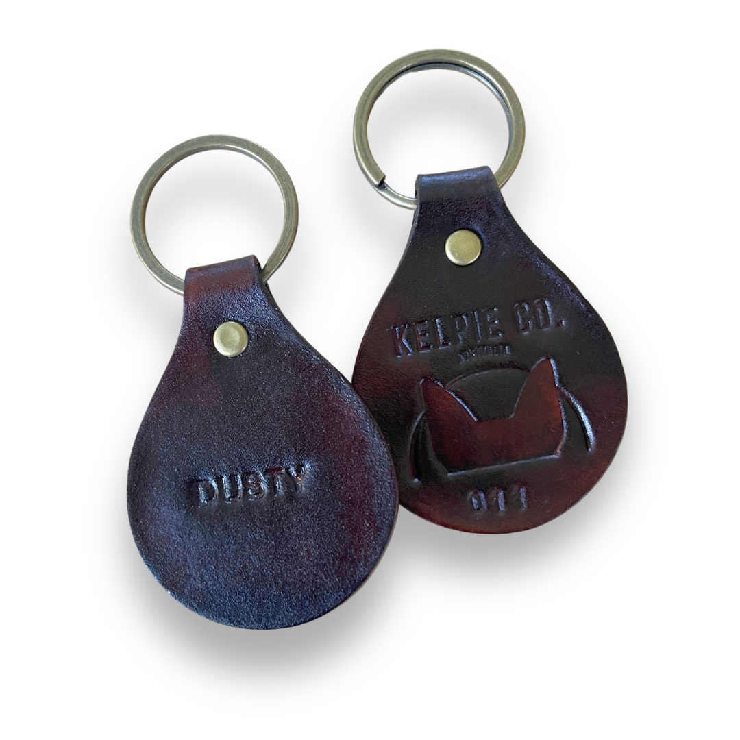 Kelpie Co Leather Handcrafted keyring with personalisation