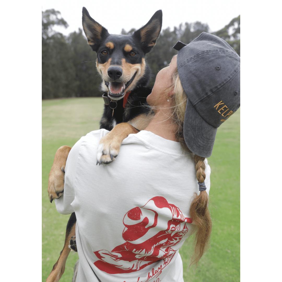 Kelpie Co. Oversized Hug Unisex Tee - Faded Bone