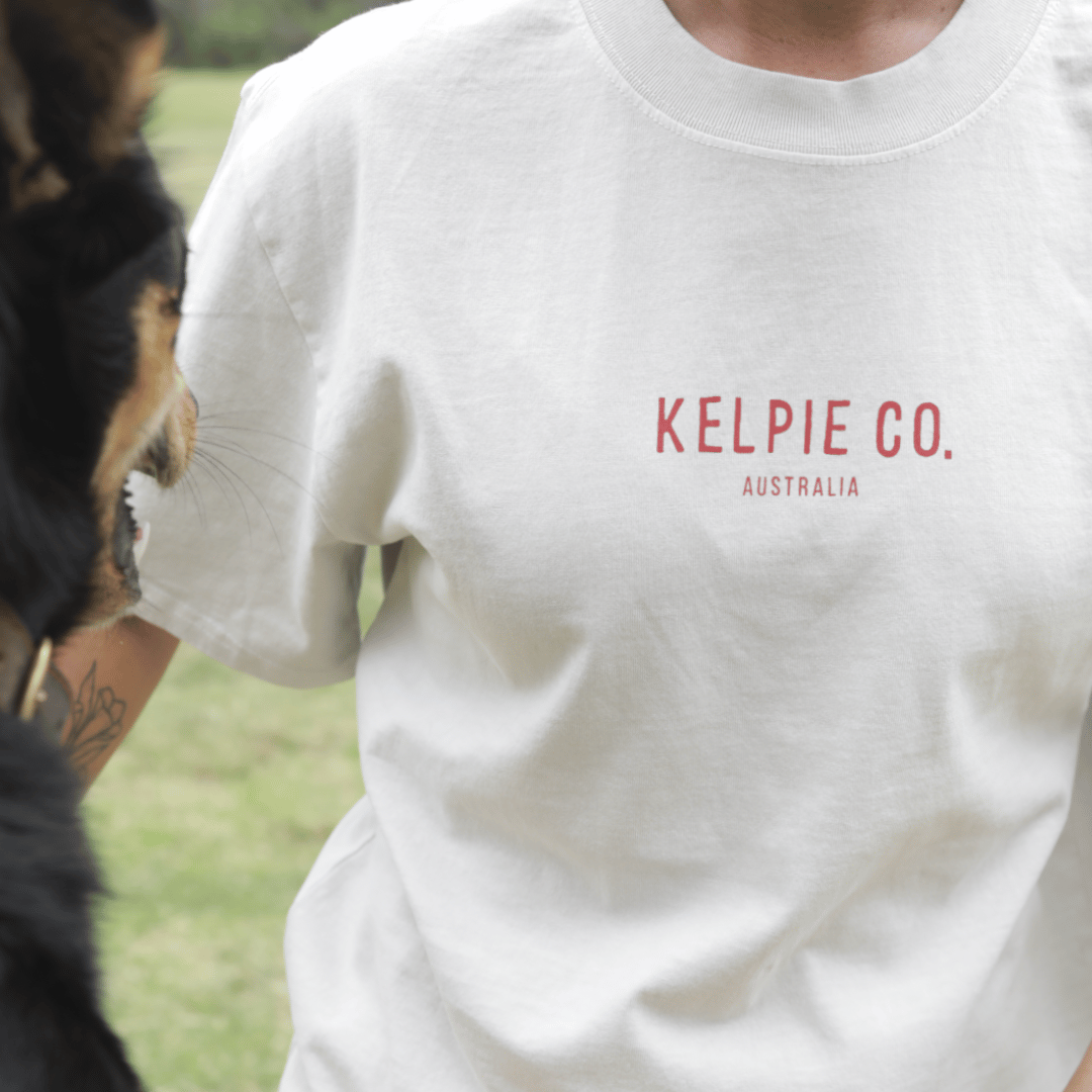 Kelpie Co. Oversized Hug Unisex Tee - Faded Bone