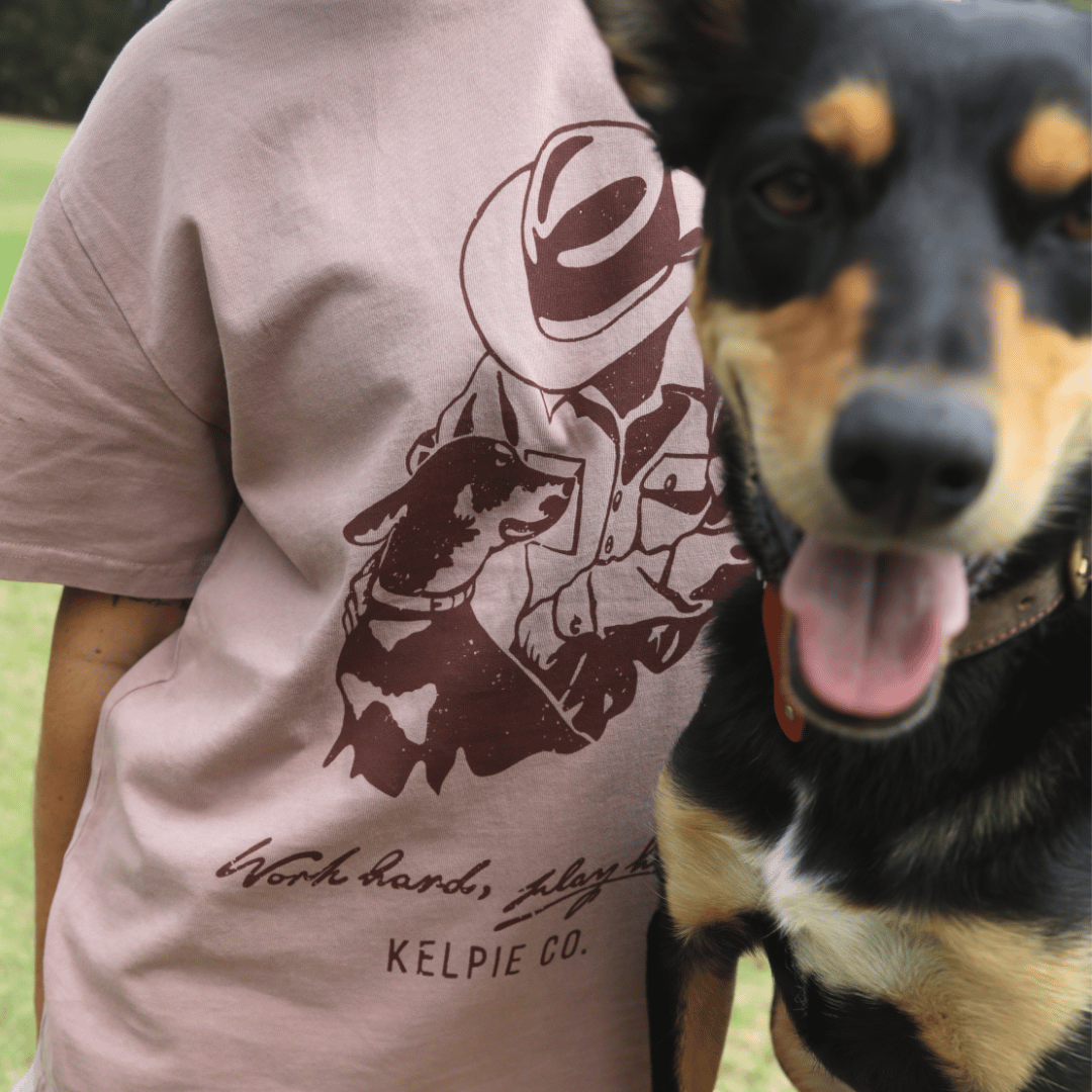 Kelpie Tshirt - Kelpie Co. Oversized Mate Unisex Tee - Dusty