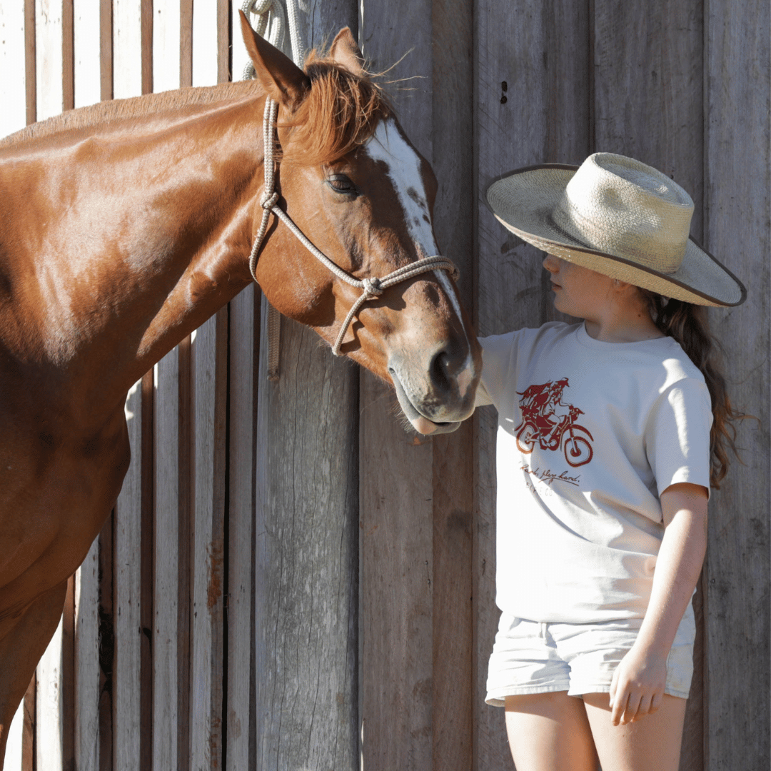 Kelpie Kids Tshirt - Kelpie Co. Kids Classic Unisex Tee - Faded Bone