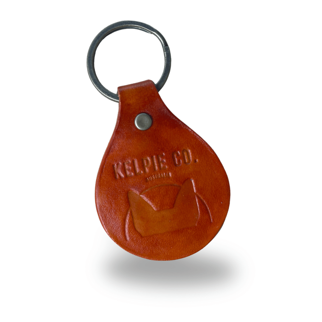 Kelpie Co. Handmade Leather Keyring / Dog Tag