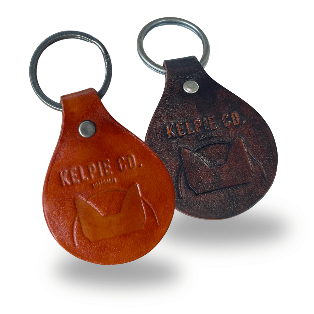 Kelpie Co. Handmade Leather Keyring / Dog Tag