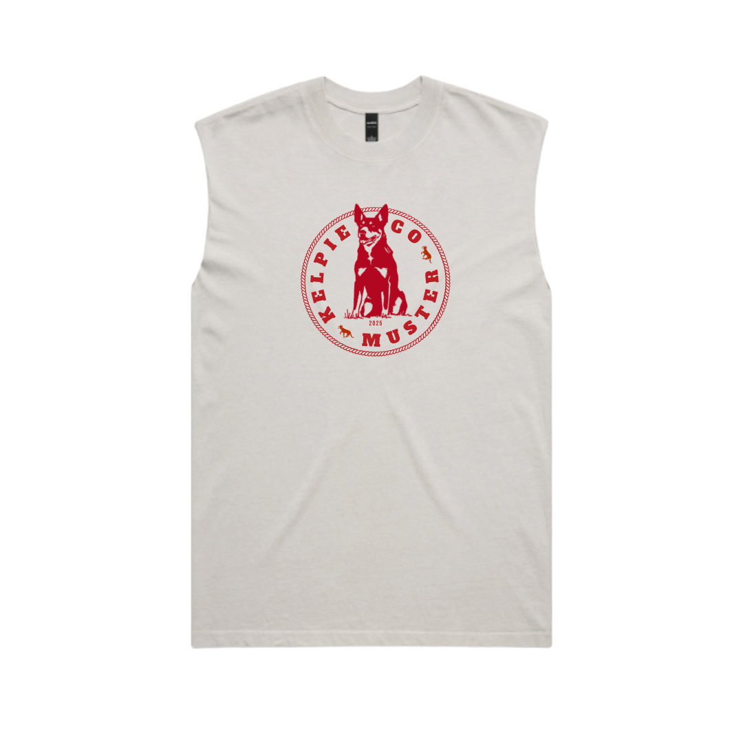 Kelpie Muster Heavy Faded Bone Sleeveless Tee