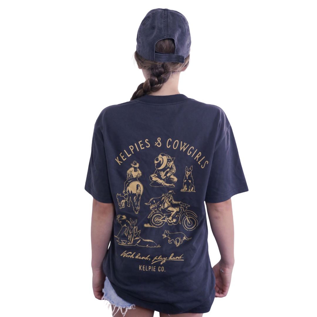 Kelpie Tshirt - Kelpies & Cowgirls Icons Oversized Tee